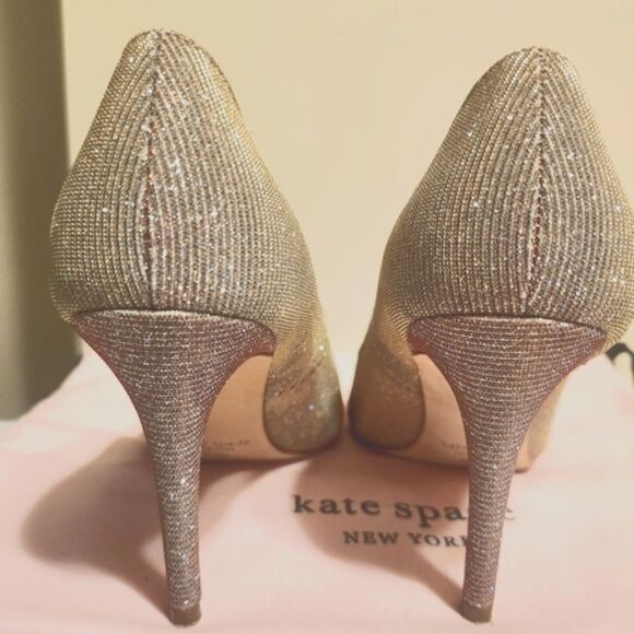 Kate Spade NY "Vivian" Pink Lurex Sparkly Pumps Sz.6.5 Ret $279 w/Dustbag & Box - Picture 11 of 16